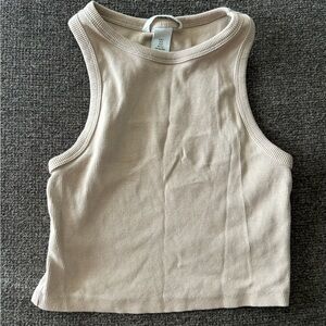 H&M Cream Ribbed Tank Top